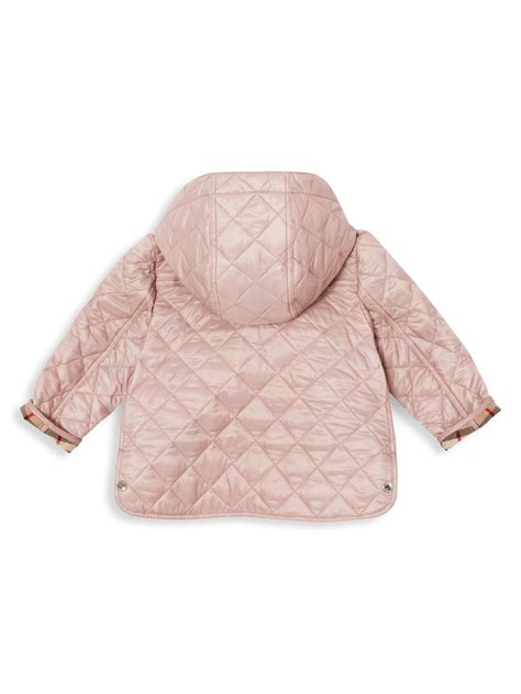 baby burberry quilted jacket pink|Burberry outfit baby girl.